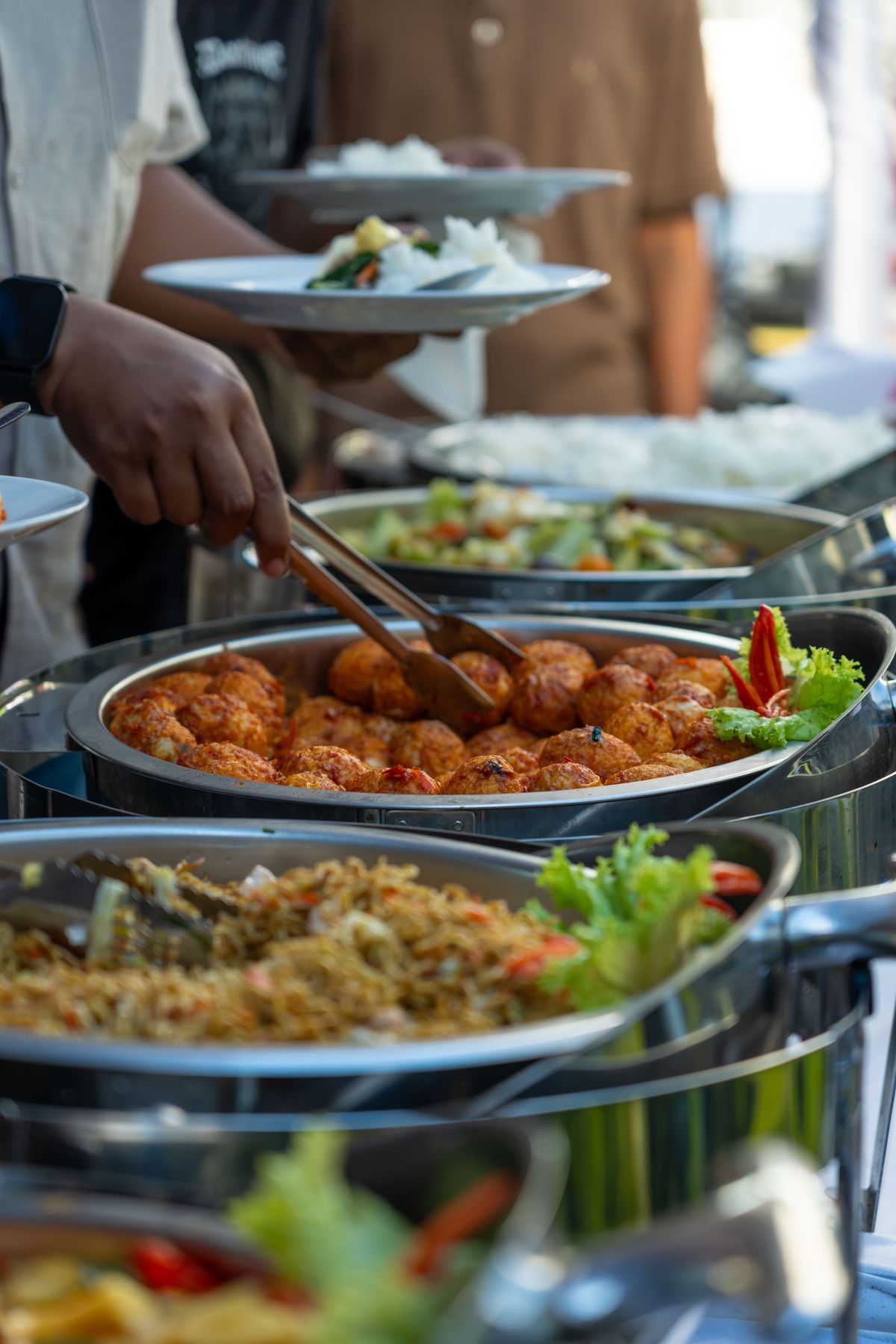 Catering being served hot at the event