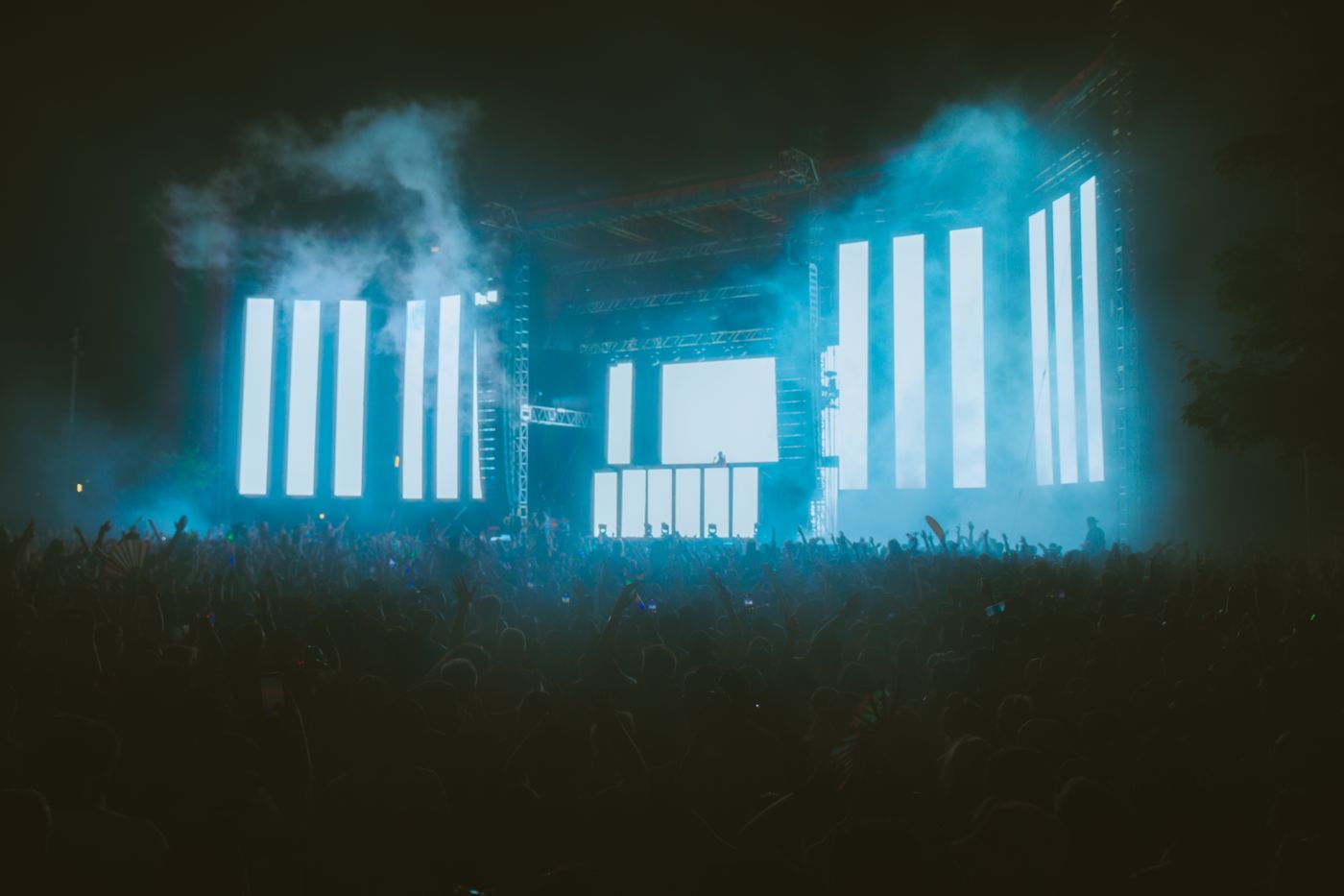 An LED wall glowing across the venue