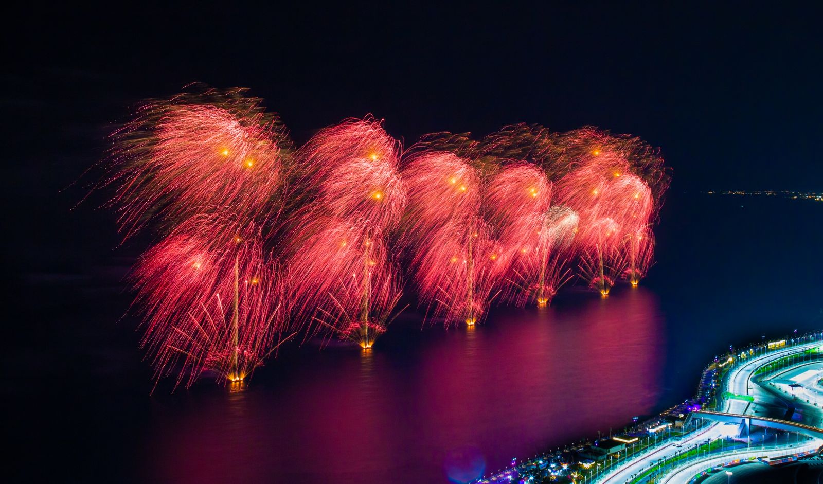 Fireworks closing out the night above the venue